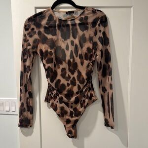 Dynamite Tan and Brown Fitted Bodysuit